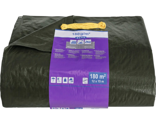 Krycí plachta o rozměrech 12 x 15 metrů a hmotnosti 180 gramů na metr čtvereční