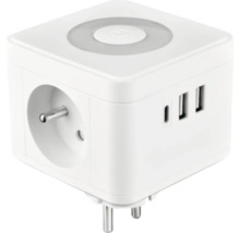 Adaptér VIKING Y23L 2x 230 V, 3x USB bílý