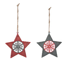 Dvě hvězdy se vzorem sněhové vločky k zavěšení