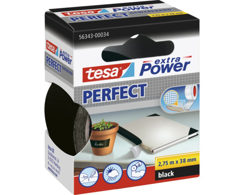 Tesa Extra Power Perfect textilní páska, 2,75 m x 38 mm, černá