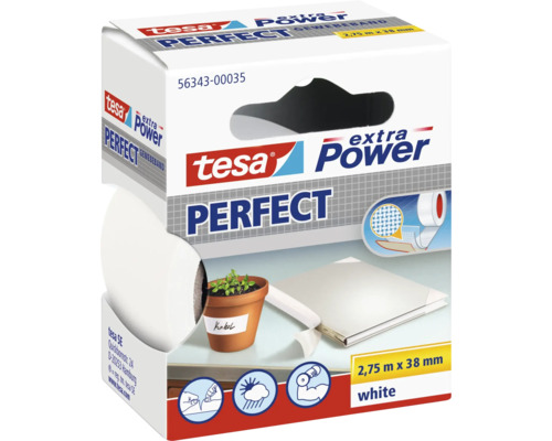 Tesa Extra Power Perfect textilní páska, 2,75 m x 38 mm, bílá