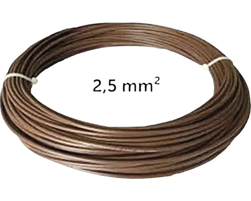 Hnědý vodič pro uhlíkové fólie LARX 2,5 mm2, návin 25 m Cívka drátu s průřezem 2,5 mm²