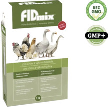 Minerální krmivo FIDmix pro chov drůbeže v 1 kg balení s pečetěmi ''Bez GMO'' a GMP Plus