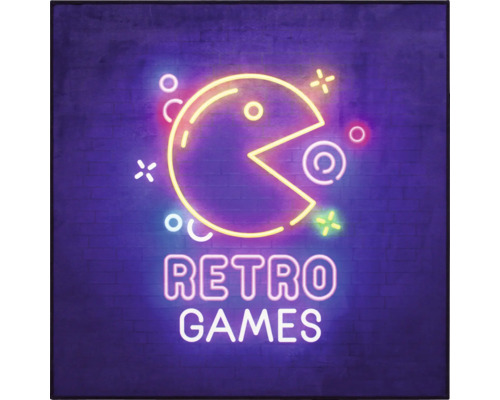 Neonová reklama s motivem retro her