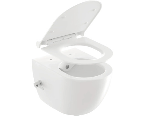 Závěsný bidet s otevřeným víkem