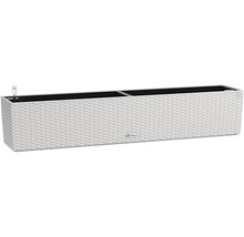 Obdélníkový bílý květináč se zavlažovacím systémem