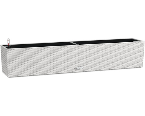 Obdélníkový bílý květináč se zavlažovacím systémem