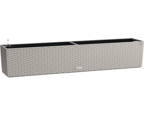 Obdélníkový květináč se zavlažovacím systémem a pleteným designem