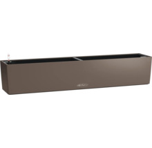 Obdélníkový květináč se zavlažovacím systémem a logem Lechuza.