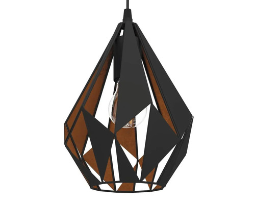 Závěsná lampa s geometrickým designem a dekorativní žárovkou