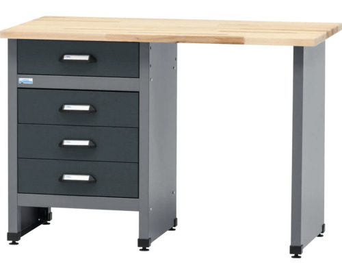 Pracovní stůl se zásuvkami a dřevěnou deskou