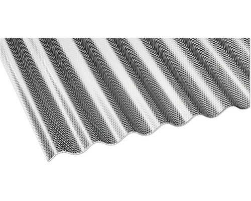 Vlnitá deska Guttagliss WABE 3000 x 1045 x 26 mm šedá Detail skládané žaluzie s pruhy