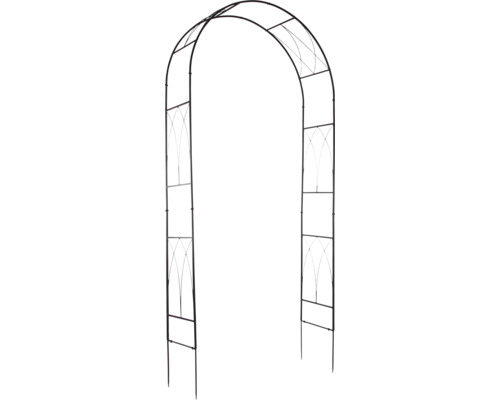 Oblouk na růže Lafiora 116 x 35 x 220 cm černý Kovová růžová brána do zahrady