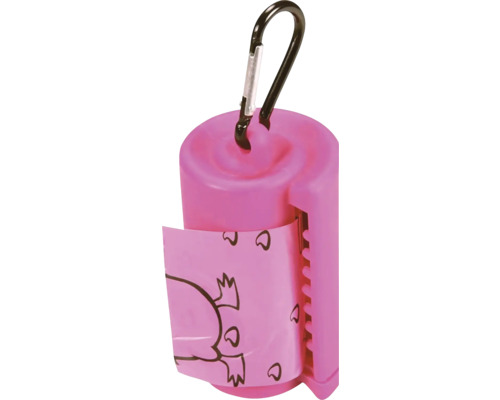 Zásobník na sáčky na psí exkrementy s karabinou a sáčky na psí exkrementy