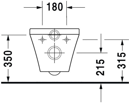 Technický nákres závěsného WC s rozměry