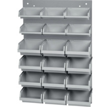 Dílenský regál s plastovými boxy