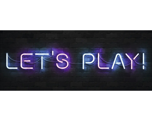 Skleněný obraz Neon Lets Play 50x125 cm