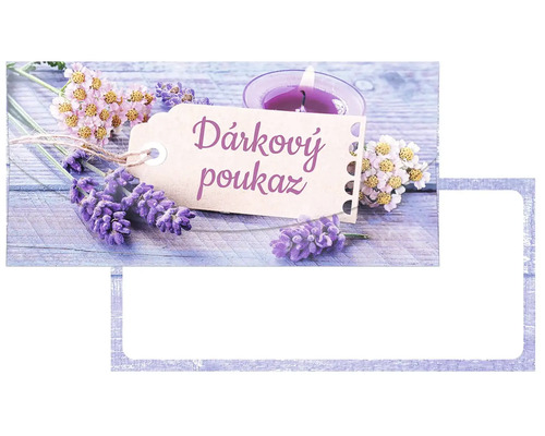 Dárková obálka na peníze nebo poukázky fialová "Dárkový poukaz" 10x21 cm