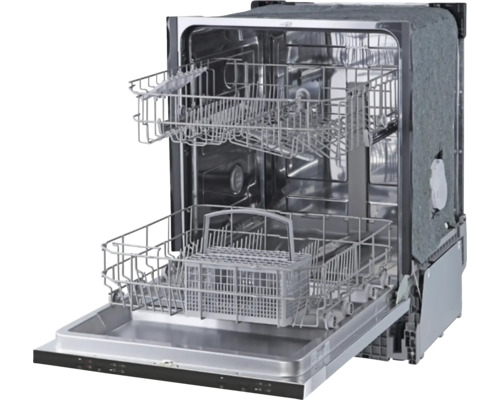 Otevřená myčka nádobí se dvěma koši