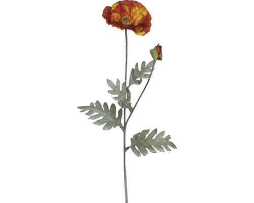 Umělá květina mák 73 cm oranžová
