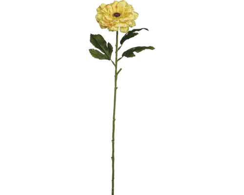 Umělá květina zinnia 63 cm žlutá
