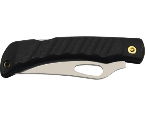 Kapesní nůž s černou rukojetí a stříbrnou čepelí