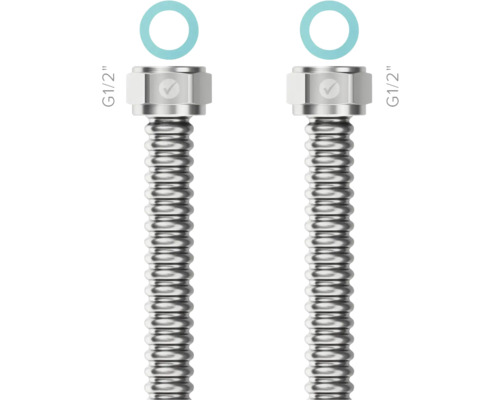 Dvě připojovací hadice z nerezové oceli G 1/2 palce