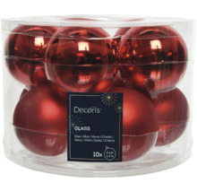 Balení deseti skleněných vánočních koulí o průměru šest centimetrů