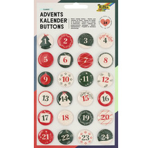 Sada knoflíků adventního kalendáře s čísly 1 až 24