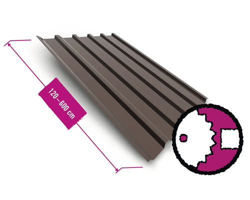 Trapézový plech o délce 120 až 600 centimetrů
