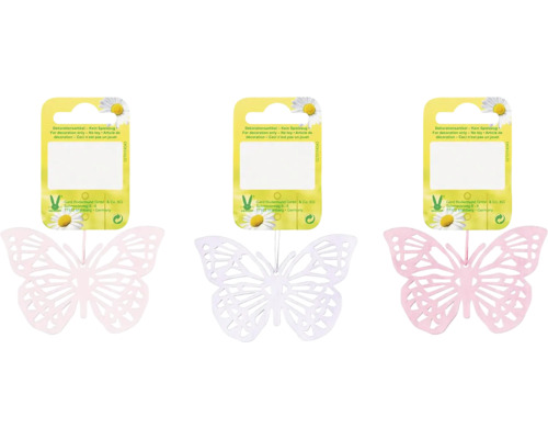 Dekorace motýl 8 x 5 cm 1 ks, různé barvy Dekorativní dřevění motýli na přívěsku