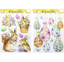 Obrázky na okna s velikonočními motivy, včetně zajíčků a vajíček