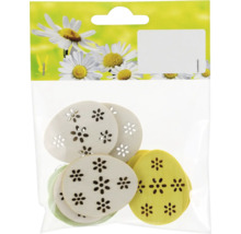 Dekorativní dřevěná velikonoční vajíčka s květinovým vzorem v balení