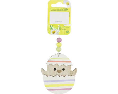 Závěsná dekorace kuře ve vejci ze dřeva