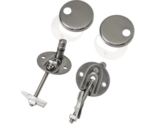 Upevňovací materiál pro WC sedátka, skládající se ze šroubů a krytek