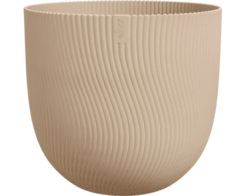 Květináč Elho Sereh plast Ø 29,5 cm V 25,3 cm chladná hlína Plastový květináč s žebrovanou strukturou