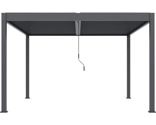 Pergola s lamelovou střechou a klikou