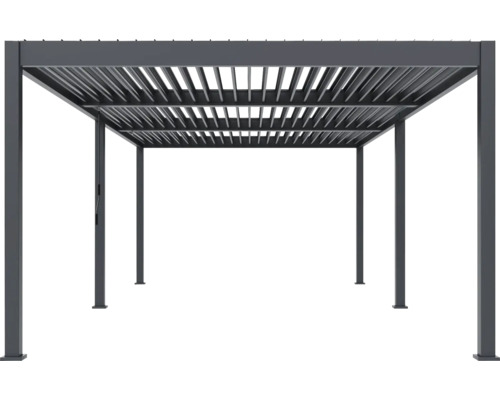 Kovová pergola s lamelovou střechou do zahrady