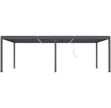 Pergola s lamelovou střechou a klikovým mechanismem