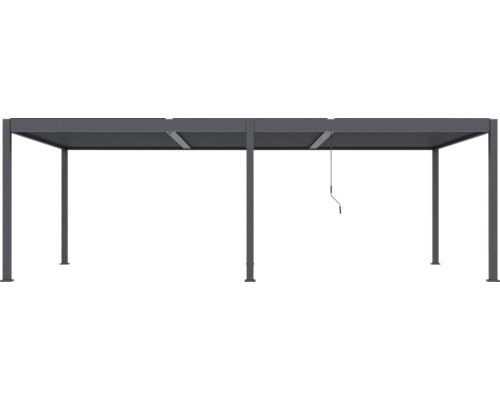 Pergola s lamelovou střechou a klikovým mechanismem