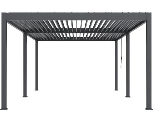 Volně stojící zastřešení terasy s lamelovou střechou