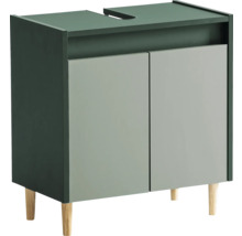 Skříňka pod umyvadlo se dvěma dvířky a dřevěnýma nohama