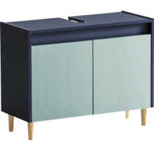 Skříňka pod umyvadlo se dvěma dvířky a dřevěnými nožičkami