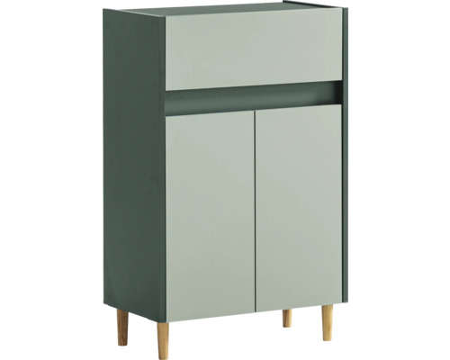 Botník se dvěma dvířky a dřevěnýma nohama