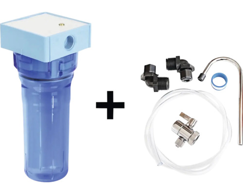 Pouzdro vodního filtru s instalačním materiálem