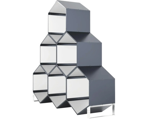 Police v designu domu s přihrádkami