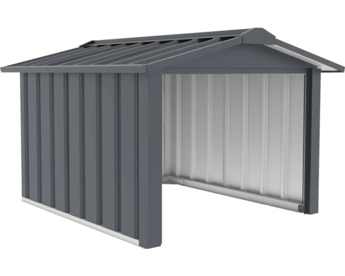 Kovová bouda na nářadí s pultovou střechou