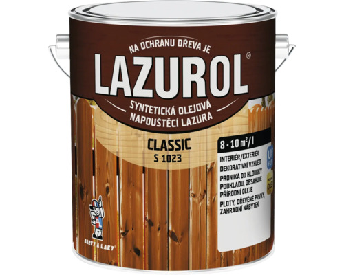 Lazura na dřevo Lazurol Classic S1023 022 palisandr 2,5 l Lazurol lazura na ochranu dřeva, plechovka pro vnitřní i venkovní použití