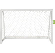 Bílá fotbalová branka se sítí