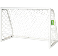 Bílá fotbalová branka se sítí